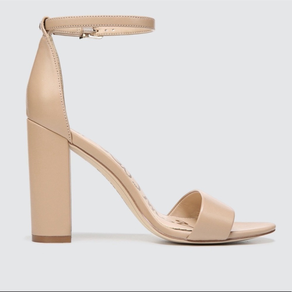 - Sam Edelman Yaro Classic Nude Leather ankle sandals Sz 10 W